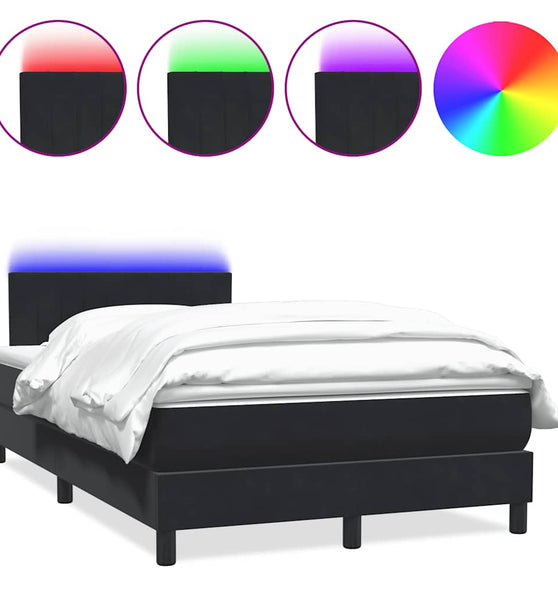 Boxspringbett mit Matratze Schwarz 120x220 cm Samt