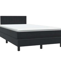 Boxspringbett mit Matratze Schwarz 120x220 cm Samt