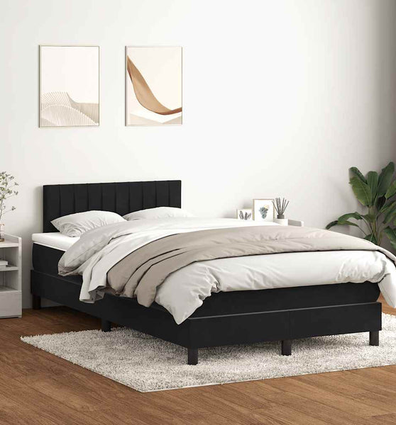 Boxspringbett mit Matratze Schwarz 120x220 cm Samt
