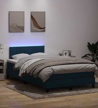 Boxspringbett mit Matratze Dunkelblau 120x220 cm Samt