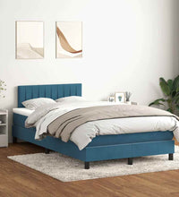 Boxspringbett mit Matratze Dunkelblau 120x220 cm Samt