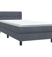 Boxspringbett mit Matratze Dunkelgrau 80x210 cm Samt