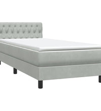 Boxspringbett mit Matratze Hellgrau 90x210 cm Samt