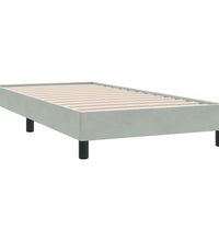 Boxspringbett mit Matratze Hellgrau 90x210 cm Samt