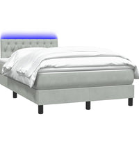 Boxspringbett mit Matratze Hellgrau 120x220 cm Samt