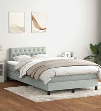 Boxspringbett mit Matratze Hellgrau 120x220 cm Samt