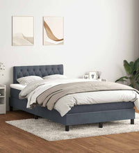 Boxspringbett mit Matratze Dunkelgrau 120x220 cm Samt