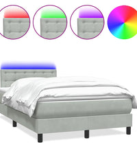 Boxspringbett mit Matratze Hellgrau 120x220 cm Samt