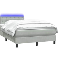Boxspringbett mit Matratze Hellgrau 120x220 cm Samt