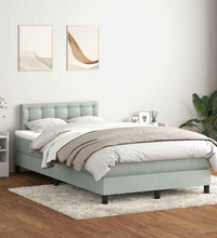 Boxspringbett mit Matratze Hellgrau 120x220 cm Samt