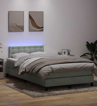 Boxspringbett mit Matratze Hellgrau 120x220 cm Samt
