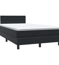 Boxspringbett mit Matratze Schwarz 120x220 cm Samt
