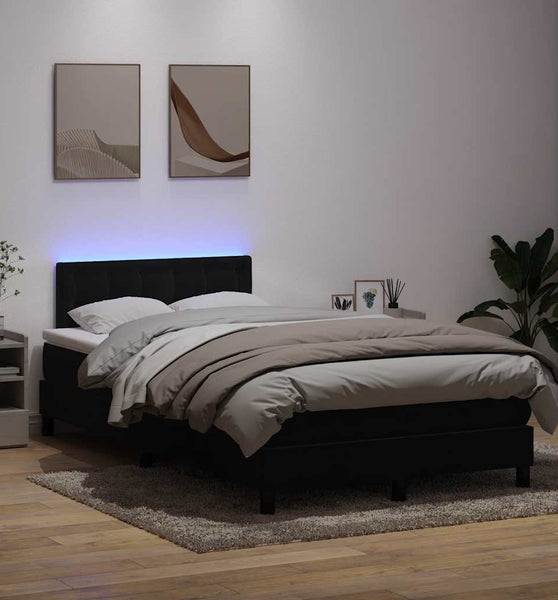 Boxspringbett mit Matratze Schwarz 120x220 cm Samt