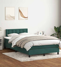 Boxspringbett mit Matratze Dunkelgrün 120x220 cm Samt
