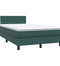 Boxspringbett mit Matratze Dunkelgrün 120x220 cm Samt