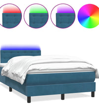 Boxspringbett mit Matratze Dunkelblau 120x220 cm Samt