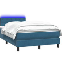 Boxspringbett mit Matratze Dunkelblau 120x220 cm Samt