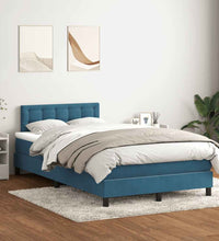 Boxspringbett mit Matratze Dunkelblau 120x220 cm Samt