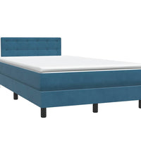 Boxspringbett mit Matratze Dunkelblau 120x220 cm Samt