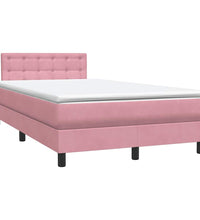 Boxspringbett mit Matratze Rosa 120x220 cm Samt