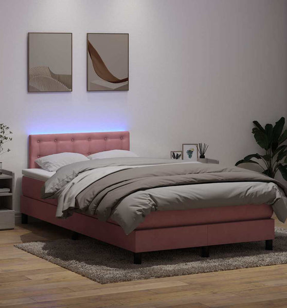 Boxspringbett mit Matratze Rosa 120x220 cm Samt