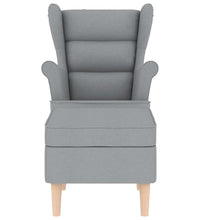 Sessel mit Fußhocker Hellgrau Stoff