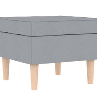 Sessel mit Fußhocker Hellgrau Stoff