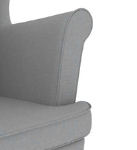 Sessel mit Fußhocker Hellgrau Stoff