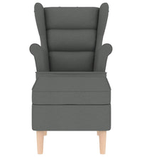 Sessel mit Fußhocker Dunkelgrau Stoff