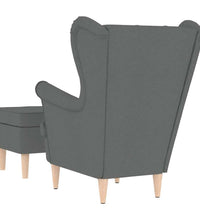 Sessel mit Fußhocker Dunkelgrau Stoff