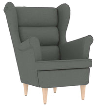 Sessel mit Fußhocker Dunkelgrau Stoff