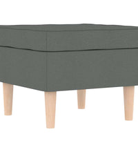 Sessel mit Fußhocker Dunkelgrau Stoff