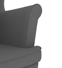 Sessel mit Fußhocker Dunkelgrau Stoff