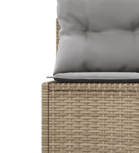 Gartensofa mit Kissen Halbrund Beige Poly-Rattan