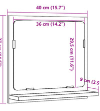 Badspiegel mit Ablage Betongrau 40x11x37 cm Holzwerkstoff