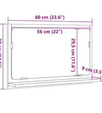 Badspiegel mit Ablage Betongrau 60x11x37 cm Holzwerkstoff