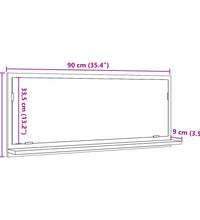 Badspiegel mit Ablage Betongrau 90x11x37 cm Holzwerkstoff