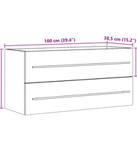 Waschbeckenunterschrank Betongrau 100x38,5x48 cm Holzwerkstoff