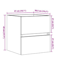 Waschbeckenunterschrank Sonoma-Eiche 41x38,5x45cm Holzwerkstoff