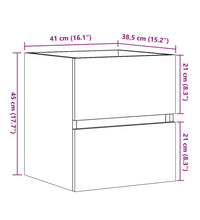 Waschbeckenunterschrank Betongrau 41x38,5x45 cm Holzwerkstoff