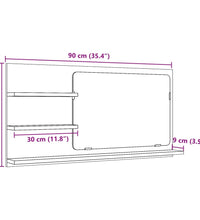 Badspiegel mit Ablagen Sonoma-Eiche 90x11x45 cm Holzwerkstoff
