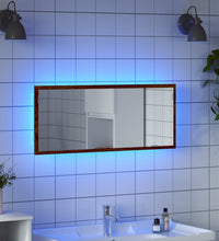 LED-Badspiegel Braun Eichen-Optik 100x8,5x37 cm Holzwerkstoff