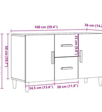Sideboard Artisan-Eiche 100x36x60 cm Holzwerkstoff