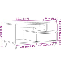 Couchtisch Altholz-Optik 90x49x45 cm Holzwerkstoff