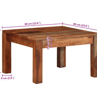 Couchtisch 60x60x35 cm Massivholz Akazie