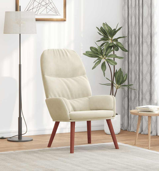 Relaxsessel Cremeweiß Samt