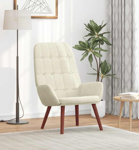 Relaxsessel Cremeweiß Samt