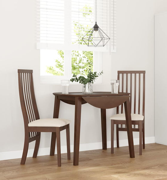 Esszimmerstühle mit Kissen 2 Stk. Braun Massivholz Gummibaum