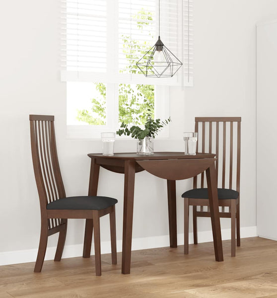 Esszimmerstühle mit Kissen 2 Stk. Braun Massivholz Gummibaum