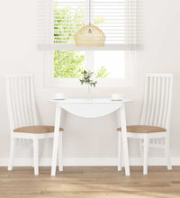 Esszimmerstühle mit Kissen 2 Stk. Weiß Massivholz Gummibaum